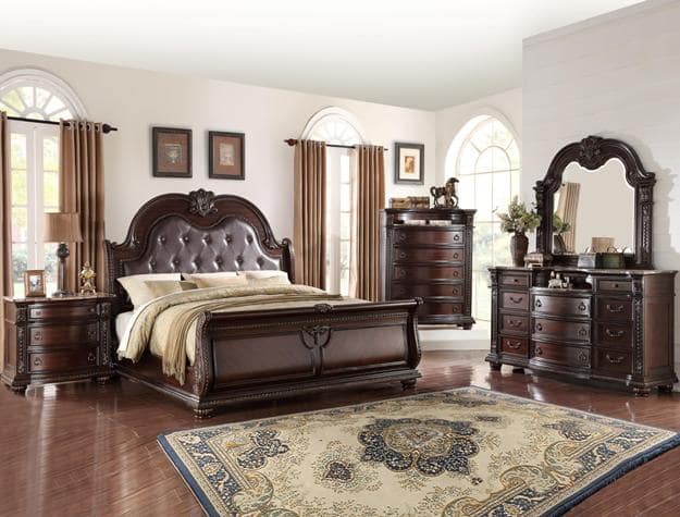 Model Stanley Sleigh Bedroom Suite, King or Queen